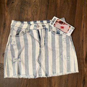 striped denim skirt